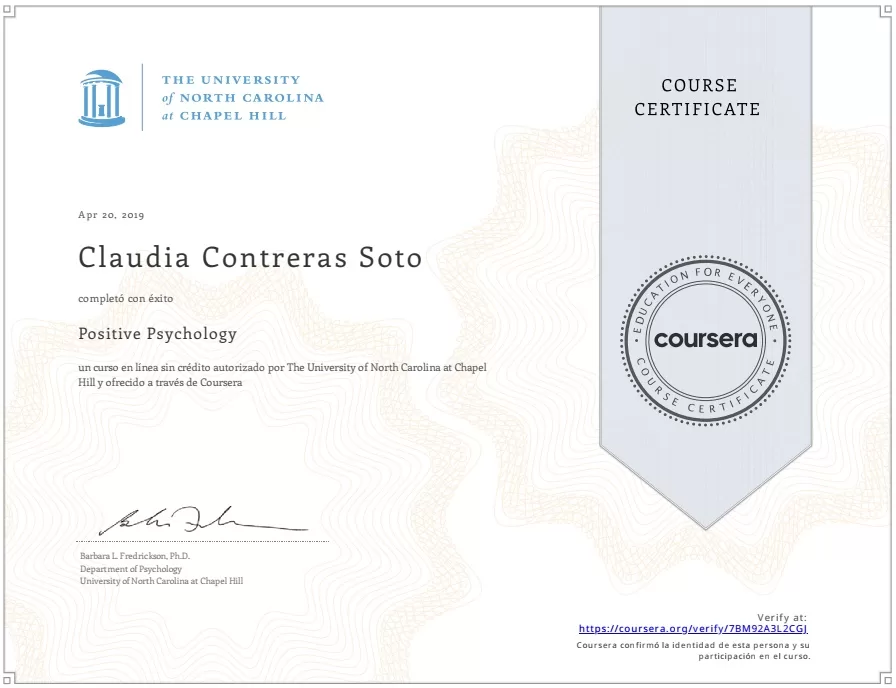 Certificado Curso realizado en Coursera