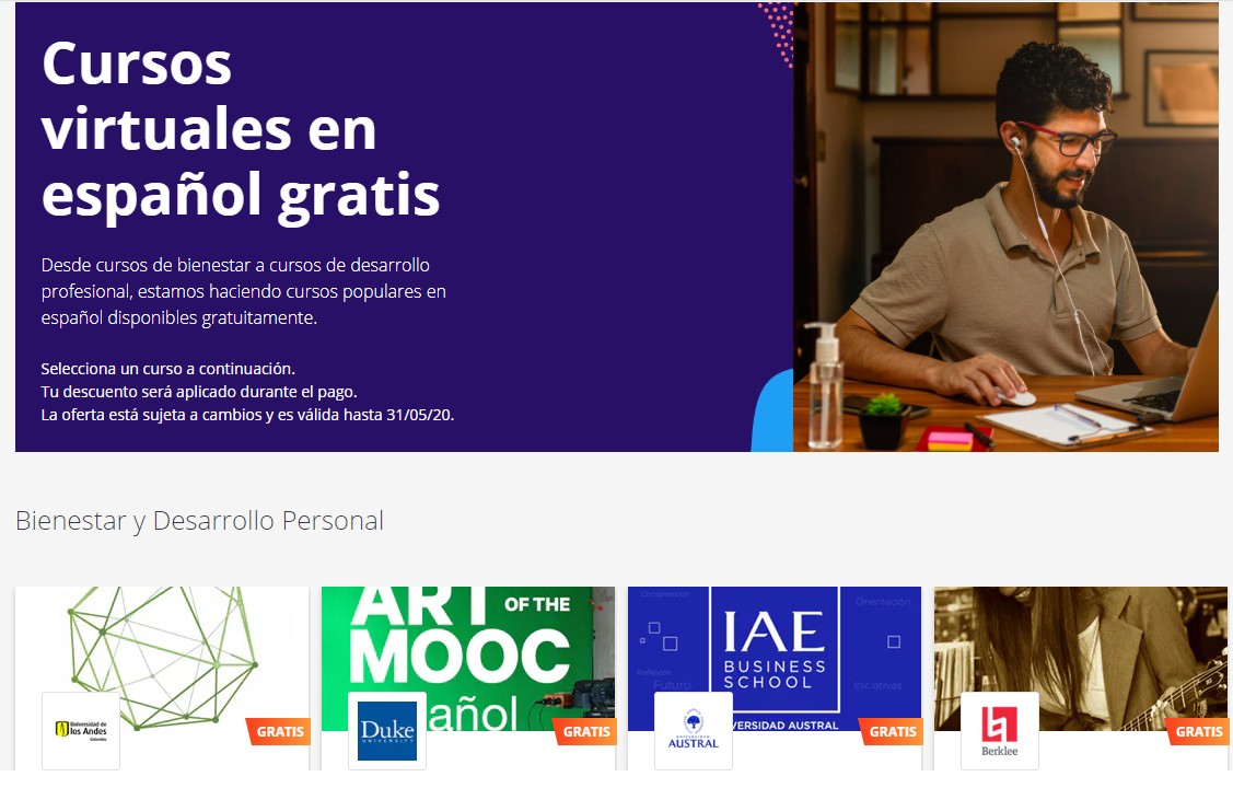 Adolescencia Negociar estudiante universitario Coursera ofrece cursos virtuales en español con certificado gratis por  cuarentena | Cursos Gratis